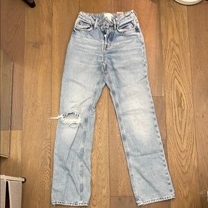 H&M Blue Flare Wide Leg Jeans